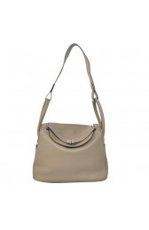 Hermes Lindy 30CM Havanne Handbags 1057 Grey Leather Silver Hardware Handbags PY1945vN22