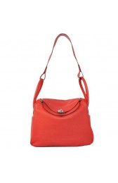 Hermes Lindy 30CM Havanne Handbags 1057 Red Leather Silver Hardware PY1950QX19