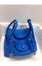 Hermes Lindy 30CM Original Leather Shoulder Bag HLD30 Blue PY1253JF45