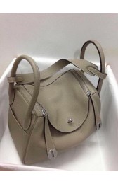 Hermes Lindy 30CM Original Leather Shoulder Bag HLD30 Khaki PY1249mF22