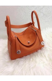 Hermes Lindy 30CM Original Leather Shoulder Bag HLD30 Orange PY1254mU75