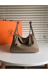 Hermes Lindy Original Togo Leather Bag 5086 Grey PY796eh94