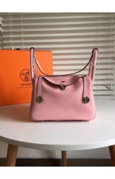 Hermes Lindy Original Togo Leather Bag 5086 Pink PY802pB23