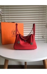 Hermes Lindy Original Togo Leather Bag 5086 Red PY797De45