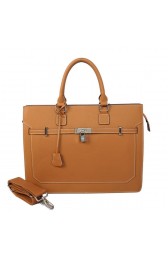 Hermes Mens Kelly Briefcase Calf Leather H5229 Camel PY1773Ul96