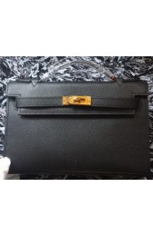 Hermes MINI Kelly 22cm Tote Bag Calf Leather K011 Black PY1184ag52