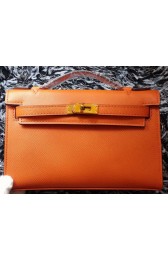 Hermes MINI Kelly 22cm Tote Bag Calf Leather K011 Orange PY1185aC46