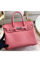 Hermes original Epsom Leather HB35O pink&silver Metal PY573sf78