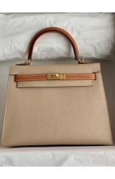 Hermes Original Epsom Leather KEL2578 light grey&brown PY343io33