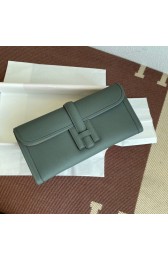 Hermes Original Espom Leather Clutch 37088 Almond green PY234aM39