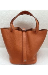 Hermes Picotin Lock 22cm Bags Litchi Leather HPL1048 Orange PY1210vX33