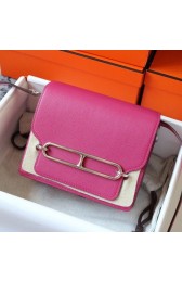 Hermes Roulis 19cm Evercolor 9D H9003 Plum&Silver PY134uT54