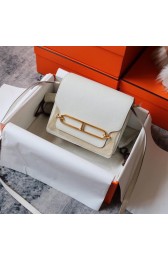 Hermes Roulis 19cm Evercolor 9D H9003 white&Gold PY155sY95