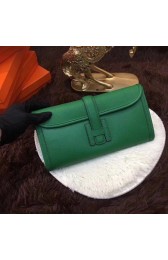 Hermes Togo Leather Clutch H88017 Green PY858jk70