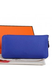 Hermes Zipper Wallet Original Leather A309 RoyalBlue PY2257UW33