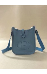 High Imitation Hermes Evelyne original togo leather mini Shoulder Bag H15698 sky blue PY457ng31