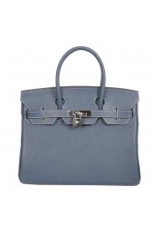 High Quality Fake Hermes Birkin 30CM Tote Bags Smooth Togo Leather Dark Blue PY2012kU69