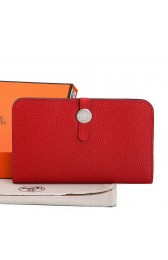 High Quality Hermes Dogon Combined Wallet A508 Red PY2275Es35