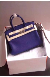 Imitation Hermes Birkin 35CM 30CM Tote Bag Grainy Leather H35H30 Blue PY1019Mq48