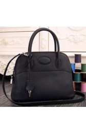 Imitation Hermes Bolide 37CM Calfskin Leather Tote Bag B1004 Black PY1075lL78