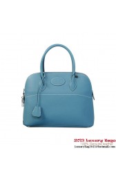 Imitation Hermes Bolide Tote Bags Calf Leather Light Blue PY1859SU58