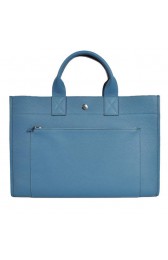 Imitation Hermes Briefcase 40CM Bag Clemence Leather Blue PY1954JC57