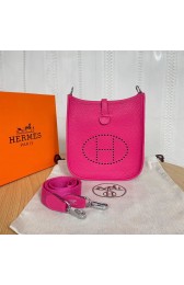 Imitation Hermes Evelyne original togo leather mini Shoulder Bag H15698 hot pink PY104fw56