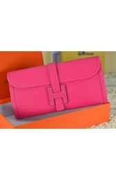 Imitation Hermes Jige Clutch Bag Calfskin Leather Rose PY1518SU58