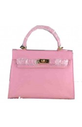 Imitation Hermes Kelly 22cm Tote Bag Calfskin Leather Pink PY1549Za30