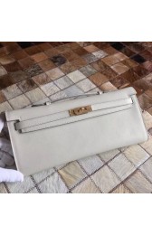 Imitation Hermes Kelly 31cm Clutch Original Epsom Leather KL31 White PY393lL78