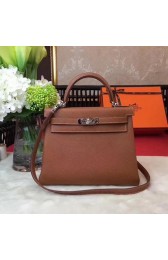 Imitation Hermes Kelly 32cm Shoulder Bag Wheat TOGO Leather KY32 Silver PY880uq94