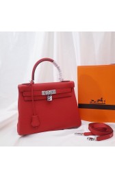 Imitation Hermes Kelly Shoulder Bag Original TOGO Leather KY3255 red PY324Xr72