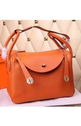 Imitation Hermes Lindy 30CM Leather Shoulder Bag H0881 Orange PY963jf20