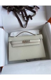 Imitation Hermes Original Epsom Leather KEL2278 Chalk&Silver-Tone Metal PY367Dl40