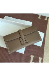 Imitation Hermes Original jige swift Leather Clutch 37088 dark gray PY257zN91