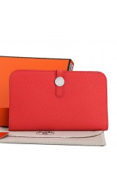 Imitation Top Hermes Dogon Combined Wallet A508 Light Red PY2267sZ66