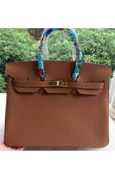 Knockoff Hermes Birkin 35CM Tote Bag Brown Litchi Leather BK35 Gold PY1110yK94