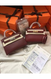 Knockoff Hermes Kelly 19cm Shoulder Bags Epsom Leather KL19 fuchsia PY428yK94