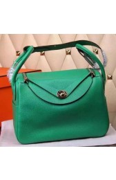 Knockoff Hermes Lindy 30CM Leather Shoulder Bag H0881 Green PY953iV87