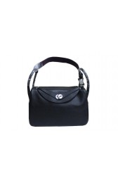 Knockoff Hermes Lindy 34CM Shoulder Bag in Black Grainy Leather PY1749yN38