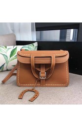 Luxury Hermes Halzan Togo Original Leather H3908 Brown PY175vA84