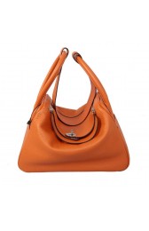 Luxury Hermes Lindy 30CM Orange Grainy Leather Havanne Shoulder Bag PY1748Xo56