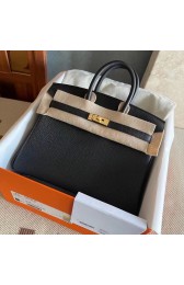 Luxury Hermes original Togo Leather HB25O Black PY163UF26