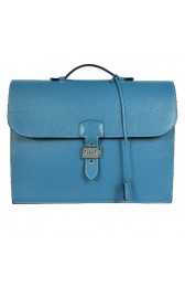 Replica Cheap Hermes Sac Depeche 38cm Briefcase Clemence Blue PY1975QC68