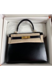 Replica Designer Hermes Kelly 28cm Shoulder Bags Smooth Leather KL28 Black PY397sk97