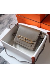 Replica Fashion Hermes Roulis 19cm Evercolor 9D H9003 dark gray&Gold PY139iF13