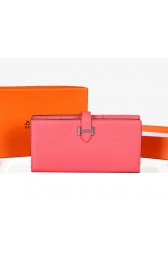 Replica Hermes Bearn Japonaise Bi-Fold Wallet Original Leather A1018 Pink PY2187ui32