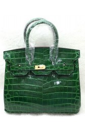 Replica Hermes Birkin 25CM Tote Bag Croco Leather H25TCO Green PY1134Xe44