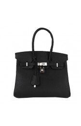 Replica Hermes Birkin 25CM Tote Bags Black Original Leather Silver PY1660MO84