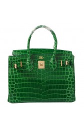 Replica Hermes Birkin 30CM Tote Bags Green Iridescent Croco Leather Gold PY1625Kg43